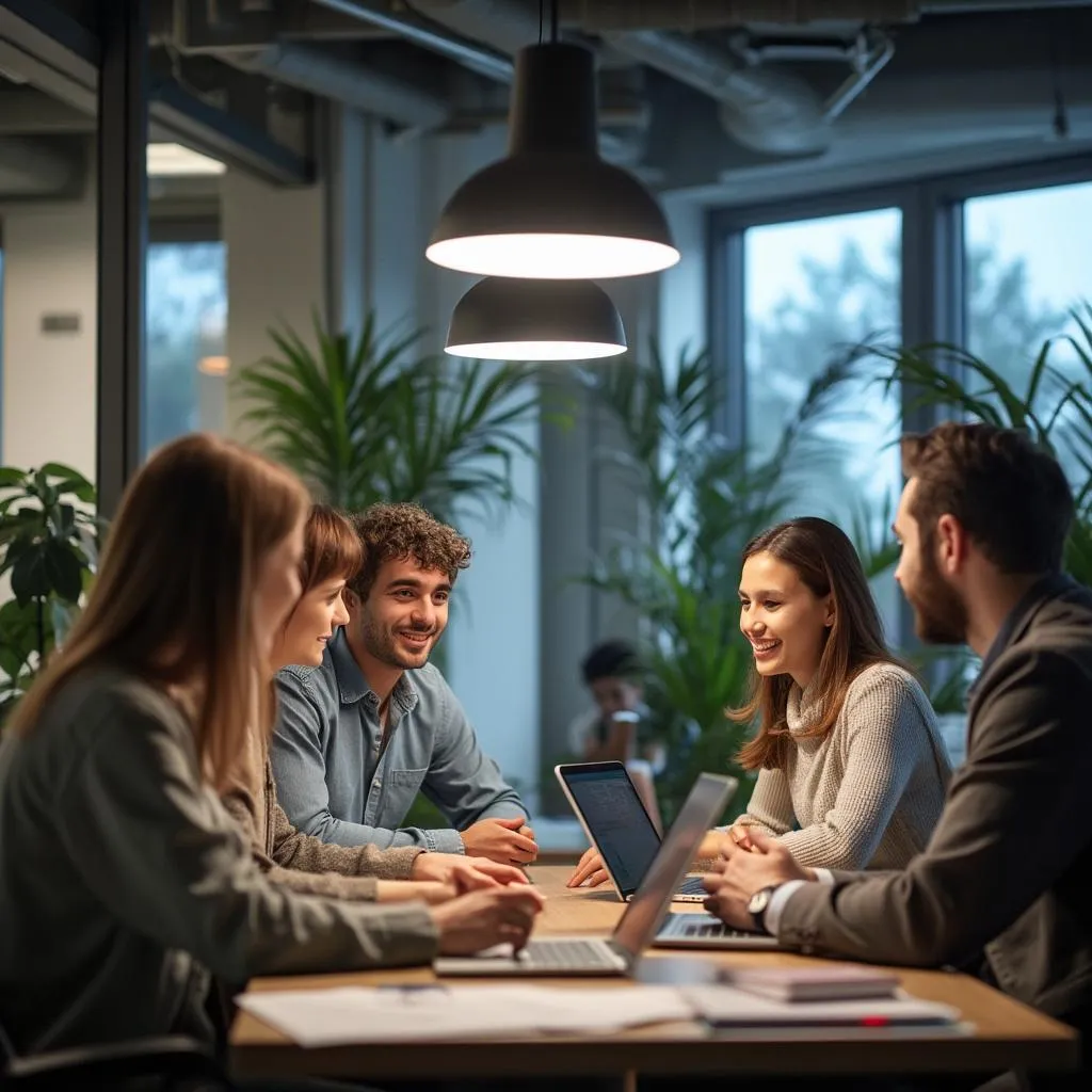 Equipo de consultores trabajando en soluciones personalizadas